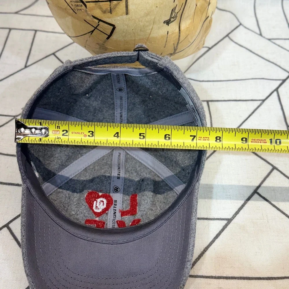 Top of the World Hat Womens OS Grey Oklahoma Sooners OU Love‎ Wool Blend Cap